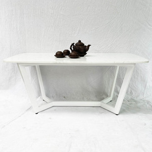 Table de salon rectangulaire moderne avec plateau en pierre et structure en fer (TT68174) - Product Image 4