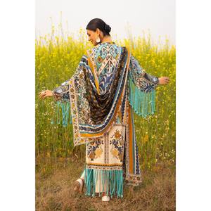 Traje de 3 Piezas para Mujer con Estampado y Mangas Bordadas CL-62237 - Product Image 2