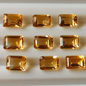 หินควอตซ์สีเหลืองมะนาวธรรมชาติคุณภาพสูง3x5mm-12x16mm ตัดทรงแปดเหลี่ยมเหลี่ยมเพชรพลอยสีทองบุษราคัมจากอินเดีย - Product Image 4