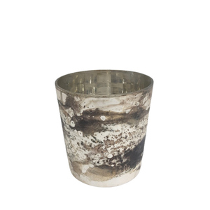 Verre rond votif gris antique avec bougeoir couleur argent et pot à bougie pour la décoration de la maison en vrac - Product Image 5