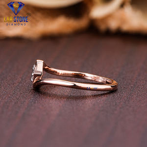 Lab-Stone Party Wear Bague en diamant 0.07 TDW Diamant taille ronde Or rose 18kt Couleur EF-VS - Product Image 3