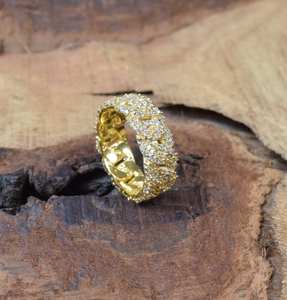 <b>Cubic</b> <b>Zirconia</b> <b>Ring</b> 925 Sterling Silver With 18K <b>Gold</b> Plating Handmade Gift For Anniversary - Product Image 3