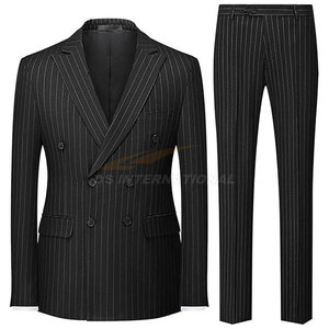 Traje ajustado de 2 piezas para hombre, conjunto negro de chaqueta y pantalones de un solo pecho para boda, graduación, eventos formales y ropa informal - Product Image 1