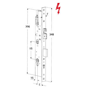 ล็อคไฟฟ้าสำหรับ jambs - 12V AC multitop พร้อมสลักและลูกสูบที่สามารถปรับได้จาก10.5ถึง16.5มม - Product Image 1