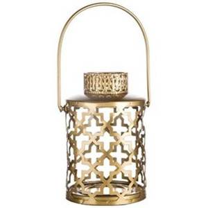 Forme marocaine Design vintage lanternes polies dorées décoration de fête de mariage lanterne bougeoir en métal de qualité supérieure - Product Image 3