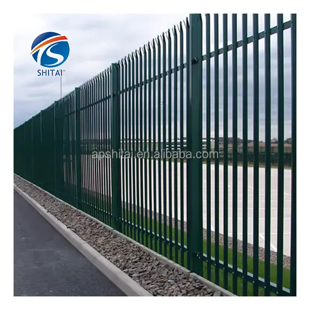 easily assembled steel palisade fence outdoor garden euro style fence black powder coated sustainable palisade fence for villa