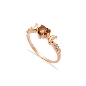 Sultanite รูปหัวใจหิน CZ แหวนคลัสเตอร์ตุรกีแฮนด์เมดขายส่งเครื่องประดับเงินแท้ 925 - Product Image 5