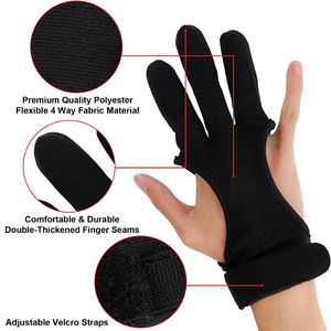 Gants d'entraînement à l'arc à trois doigts, accessoires flexibles pour la prise de cordes d'arc, pour les sports de plein air, la pratique de tir à la cible et l'arc professionnel - Product Image 3