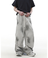 Pantalon décontracté surdimensionné pour homme, coupe large, écologique, coupe-vent, respirant, en molleton épais tricoté pour l'hiver