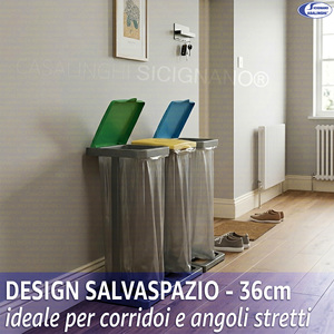 Porta per Sacchi di Raccolta Differenziata 80-110 L, Struttura Modulare in Resina per Uso Interno/Esterno - Product Image 5