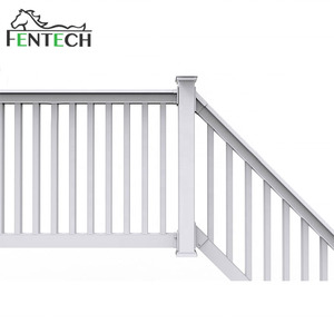 Fentech moderno anti-uv bianco all'aperto vinile ponte ringhiera del balcone 100% vergine vinile corrimano con rinforzo in alluminio - Product Image 2