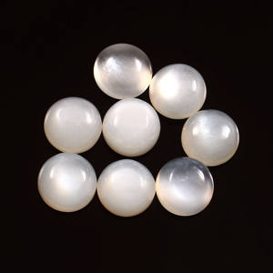Lote al por mayor de cabujones de piedra lunar blanca natural AAA de 7 mm, semipreciosos, sueltos, para fabricación de joyas, dureza 6.5, tercera parte. - Product Image 1
