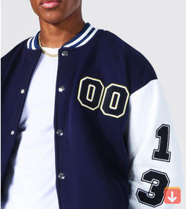 Streetwear décontracté personnalisable pour hommes Veste universitaire en laine Bomber à la mode Service OEM en toile de haute qualité - Product Image 6