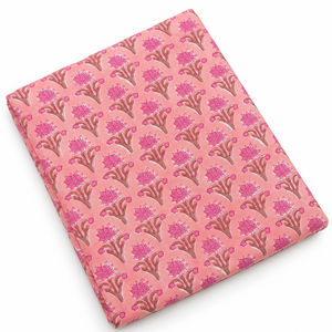 Tela de Algodón Voile Ligera con Estampado Floral Hecho a Mano por Pinksa, Patrón de Hojas Amarillas y Azules, 90 GSM, Rajasthan 60S60S - Product Image 1