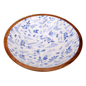 Vaisselle émaillée moderne écologique Serveur à salade en bois de manguier fait à la main Bol de service élégant pour les fêtes et les plats élégants - Product Image 4