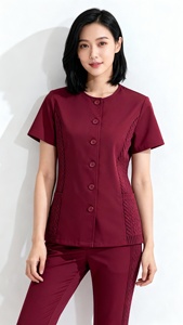 High Quality <b>Scrub</b> Nurse Hospital Uniform Round Neck <b>Scrubs</b> <b>Sets</b> Women Workwear Beauty Medical Spandex <b>Scrubs</b> Uniform <b>Sets</b> - Product Image 2