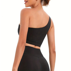 Sujetadores deportivos Push Up para mujer Sujetador deportivo corto de un hombro Sujetador deportivo a prueba de golpes Yoga Sujetador para correr - Product Image 5