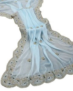 Vải Lanh Màu Đen Và Voan Đôi Màu Linen Ấn Độ In Kỹ Thuật Số Saree Ấn Độ Nhà Sản Xuất Dành Cho Phụ Nữ Mua Sắm Trực Tuyến - Product Image 1