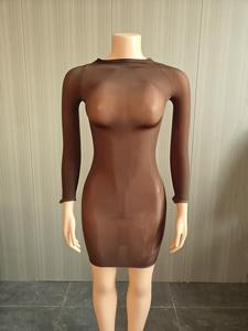 <span class=keywords><strong>Abito</strong></span> Aderente <span class=keywords><strong>Sexy</strong></span> da Festa con Maniche Lunghe in Tessuto Lucido Elasticizzato <span class=keywords><strong>Mini</strong></span> <span class=keywords><strong>Abito</strong></span> a Tubino per <span class=keywords><strong>Donna</strong></span> - Product Image 5