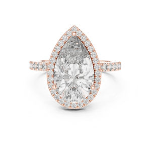 Anillo de Oro Blanco de 14K con Diamantes Cultivados en Laboratorio en Forma de Pera y Redondos para Mujer |   Anillo de Lujo con Certificado IGI de 4.47 Ct |   Diamante Cultivado Nuevo - Product Image 2