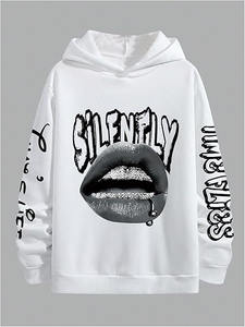 เสื้อมีฮู้ดแขนยาวมีเชือกรูดสำหรับผู้ชายเสื้อสวมหัวพิมพ์ตัวอักษรกราฟิกเสื้อสวมหัวพร้อมกระเป๋าขนแกะสีพื้นสำหรับฤดูหนาว - Product Image 2