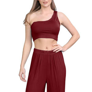 Sujetador para mujer, sujetador transpirable que absorbe el sudor, Sujetador deportivo corto sin costuras de un hombro, sujetador de moda de poliéster/algodón - Product Image 5