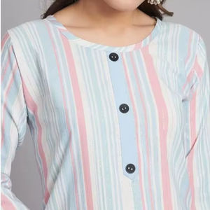 ชุดสัลวาร์ คามีซ ผ้าฝ้าย แห้งเร็ว สไตล์ลำลองสำหรับผู้หญิง ความยาวระดับเข่า เหมาะสำหรับฤดูร้อน - Product Image 1