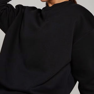 Embroidered Plain Women Heavyweight Sweatshirts Thick 400 GSM Crew Neck <b>Jumper</b> Baggy Crewneck Oversized Sweatshirts - Product Image 4