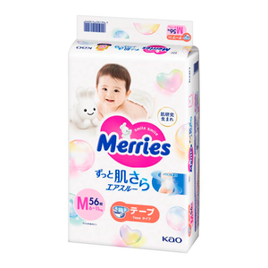 Pañal Fácil de Usar Kao Merries Baby con Cinta Gran Transpirabilidad M 52 Piezas - Product Image 6