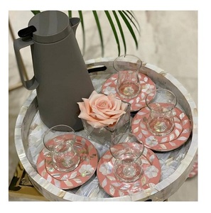 Vente en gros de plateaux de service en nacre et acrylique pour hôtels et restaurants ustensiles de cuisine en incrustation d'os - Product Image 4