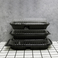 Viet Nam Plateau en plastique HIPS jetable de haute qualité 1 2 3 compartiments Boîtes à lunch Bento Stockage des aliments pour la préparation des repas