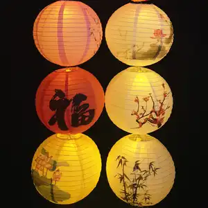 Traditional Paper Lanterns Pattern Paper Lantern New Detachable for Home Decoration Year Decor 2024 Chinese Paper Lanterns