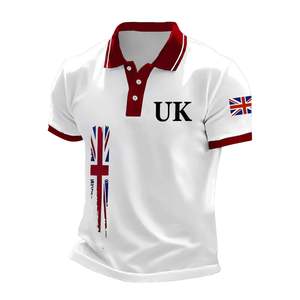 Polo informal para hombre al por mayor, camisa deportiva de manga corta transpirable de algodón y poliéster de alta calidad, estampado de talla grande - Product Image 2