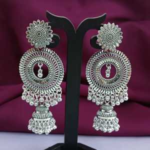 Indian <b>Earrings</b> for Women Foral Oxidized Dangle Bridal <b>Jhumka</b> Jhumki <b>Earrings</b> Indian Manufacturer Jewellery Set - Product Image 2