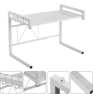 Wit Metalen Magnetron Oven Rek Plank Keuken Benodigdheden Serviesgoed Opslag <span class=keywords><strong>2</strong></span> Tiers <span class=keywords><strong>3</strong></span> Haak Besparing Ruimte Voor Home Hotel Restaurant - Product Image 6