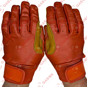 Nuevo diseño, puño corto, color negro completo, cuero de vaca, puño largo, guantes de bateo de béisbol, tarifa mayorista - Product Image 3