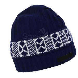 Hot Selling Low MOQ Custom Made Design Different Color 100% Wool Lightweight Jacquard Unisex Beanies <b>Hat</b> Durable Material - Product Image 5