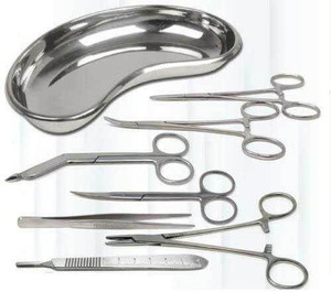 ชุดเครื่องมือผ่าตัดเล็กพื้นฐาน 8 ชิ้น ถาดสแตนเลส กรรไกร ที่จับเข็ม ผลิตด้วยมือ ยี่ห้อ Source-Metal Med Corporation ได้รับมาตรฐาน CE - Product Image 2