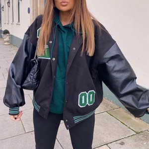 Veste universitaire imprimée en 3D surdimensionnée tendance OEM vestes Letterman coupe-vent pour femmes fabricant de veste universitaire en gros - Product Image 6