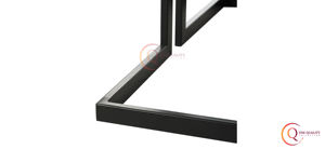 โต๊ะกาแฟรูปทรงเรขาคณิตรูปทรงสี่เหลี่ยมเรียบง่ายทันสมัยพร้อมพื้นไม้ที่เพรียวบางและฐานโลหะหนา - Product Image 6