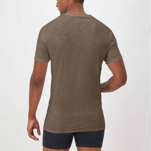 Camisetas de manga corta informales para hombre personalizadas 100% algodón 230Gsm cuello redondo ajuste Regular en blanco liso ropa de gran tamaño - Product Image 2