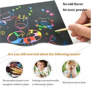Vẽ Scratch giấy nghệ thuật thiết lập cho trẻ em Scratch Off Craft Quà Tặng ma thuật tấm - Product Image 2
