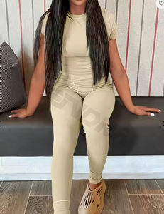 XS causal mujer conjunto chándal logotipo personalizado apretado Delgado 2 uds leggings pantalones Jogger conjunto mujer chándales - Product Image 4