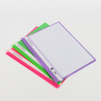 Suministros de papelería Tamaño A4 Archivo de informe de dos agujeros Plástico PP Clip oscilante transparente Archivo Carpeta de archivos de gestión de informes comerciales
