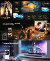 Proyektor Mini Pintar Android 11 A11, Siap 4K, 1080P HD, LCD Portabel, Fokus Elektrik, 350 Lumens, Penyimpanan 8GB, Home Theater