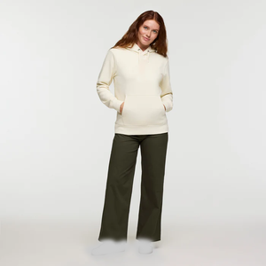 Sudadera crema minimalista con capucha de algodón pesado, bolsillo de canguro, uso diario informal, perfecto para descansar - Product Image 2