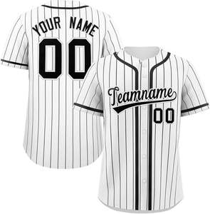 Jersey de béisbol de tela transpirable, camisa de softball para jóvenes abotonada, malla de secado rápido, diseño personalizado, Sarga de aparejos bordados - Product Image 5