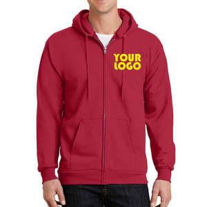 Vente en gros de nouveaux sweats zippés à la mode logo personnalisé sweat à capuche unisexe sérigraphié sweats à capuche de couleur unie sweats à capuche à fermeture éclair - Product Image 6