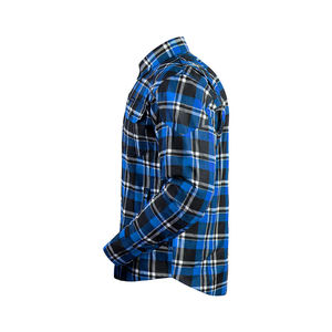 เสื้อเชิ้ตผ้าโพลีเอสเตอร์หนาสำหรับผู้ชายสีดำแดงทรงหลวมโลโก้ตามสั่งสำหรับฤดูหนาว - Product Image 3