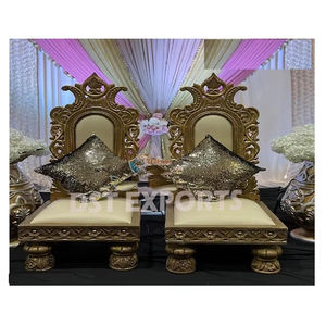 Nouveau design de chaises de mariage à dossier haut pour la scène de mariage Chaise de trône de style maharaja pour mariage Ensemble de chaises de marié pour mariage indien - Product Image 4